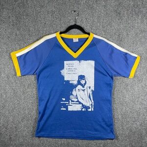 RARE Vintage Rolling Stones Keith Richards "Drug Free America Tee" Blue Large